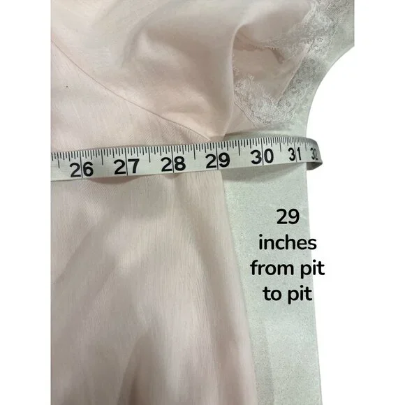 Vintage Barbizon Nightgown Plus Size 2X Peach Lace Trim Empire Waist
